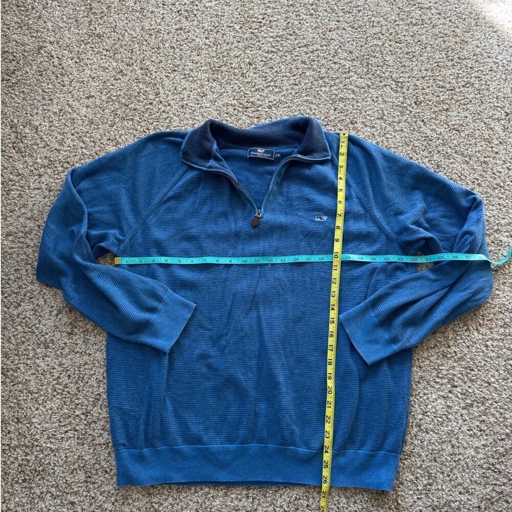 Vineyard Vines Mens sweater size XL, Blue Striped, 1/4 zip, Cotton - Picture 7 of 8